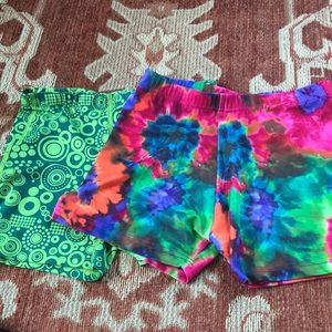 Set of biker shorts, including tie dye!🧡💗💚💙